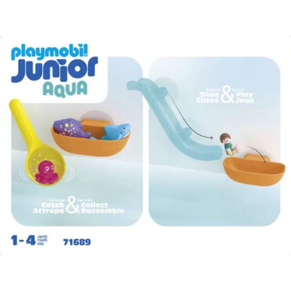 Playmobil 71689 JUNIOR AQUA - Grand toboggan aquatique et animaux marins