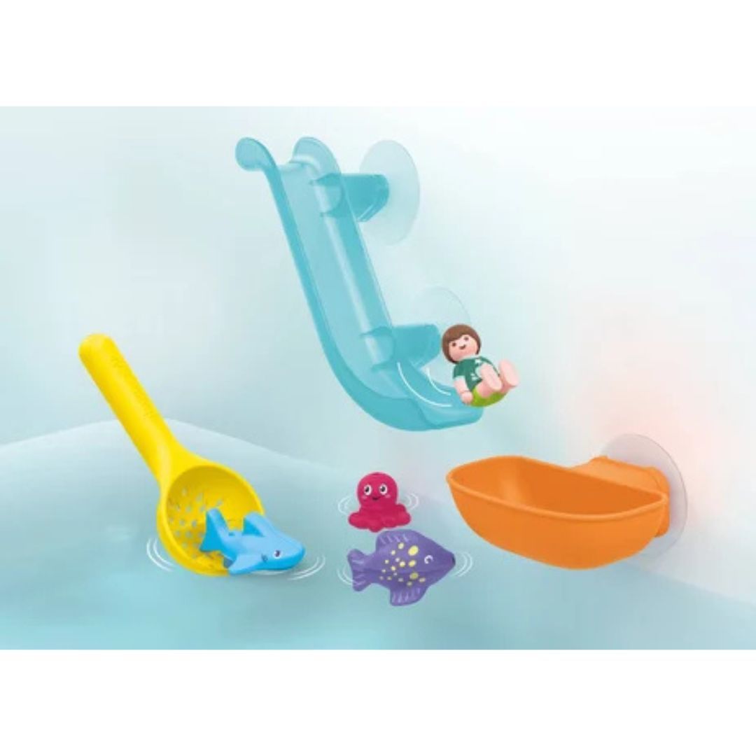 Playmobil 71689 JUNIOR AQUA - Grand toboggan aquatique et animaux marins