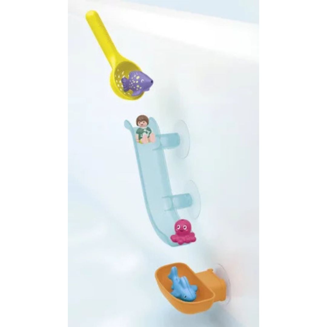 Playmobil 71689 JUNIOR AQUA - Grand toboggan aquatique et animaux marins