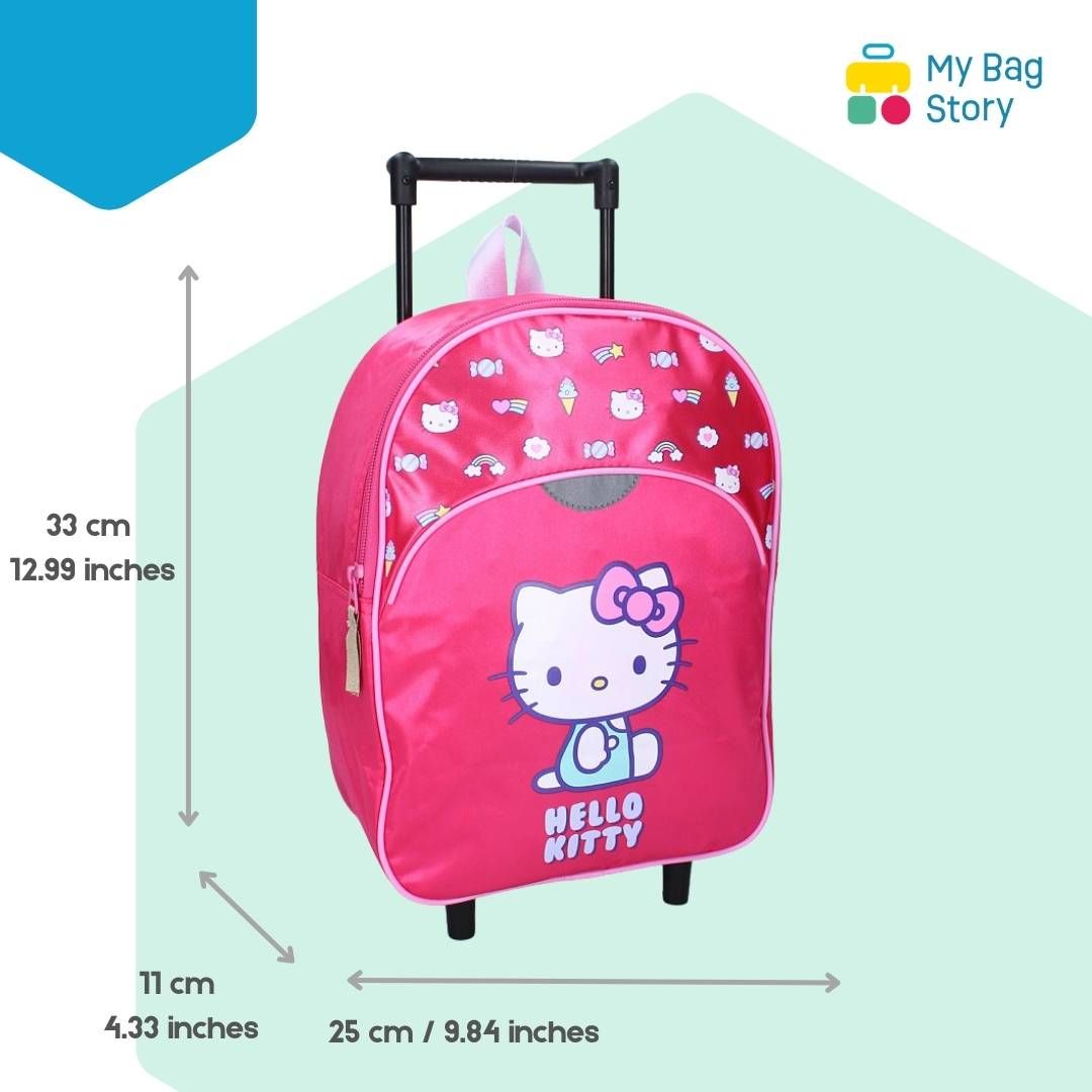 Mybagstory - Sac à dos à roulettes enfant Hello Kitty – Rose - 33 cm