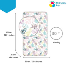 My Sweety Pop – Drap Housse Enfant Stitch Feuilles Blanc – 90x200 cm