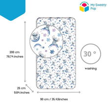 My Sweety Pop - Drap Housse Enfant Stitch Blanc "arc-en-ciel" 90x200 cm