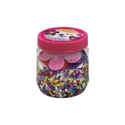 Hama - Midi pot rose 4000 perles + plaques - 2051