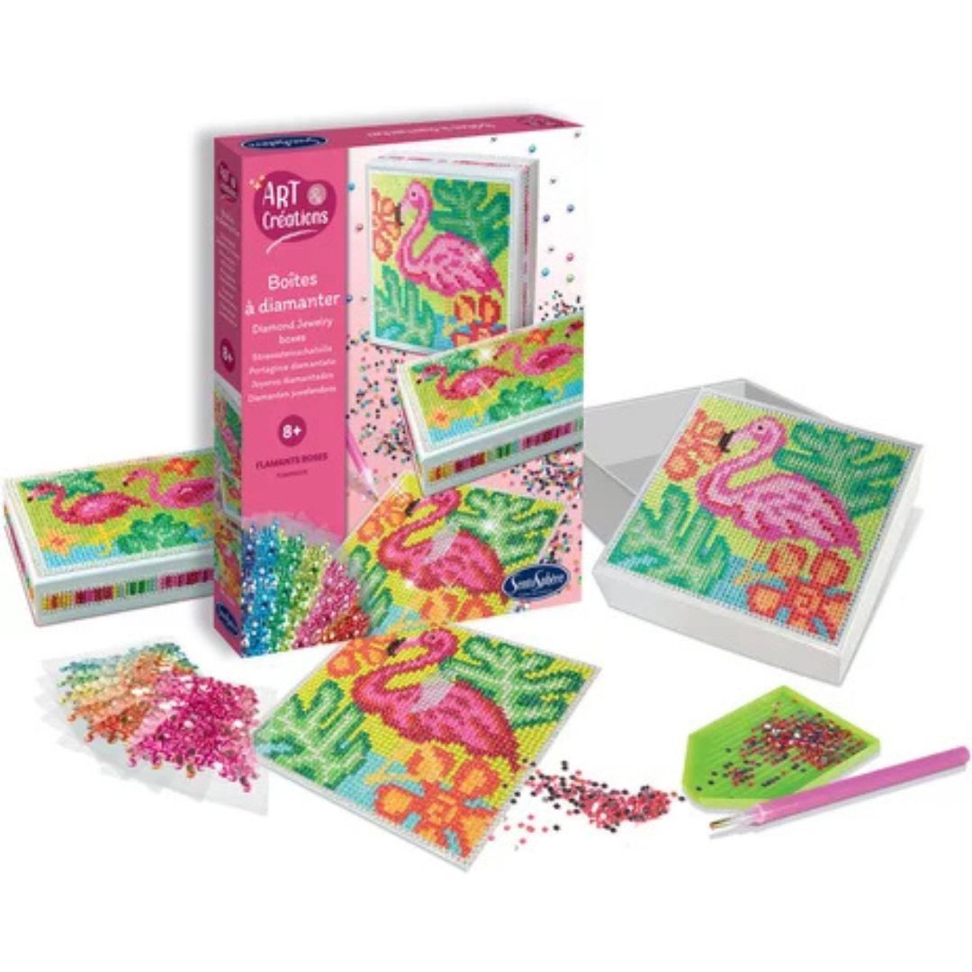 Sentosphère - Art et Créations - Boîtes à diamanter - Flamants Roses