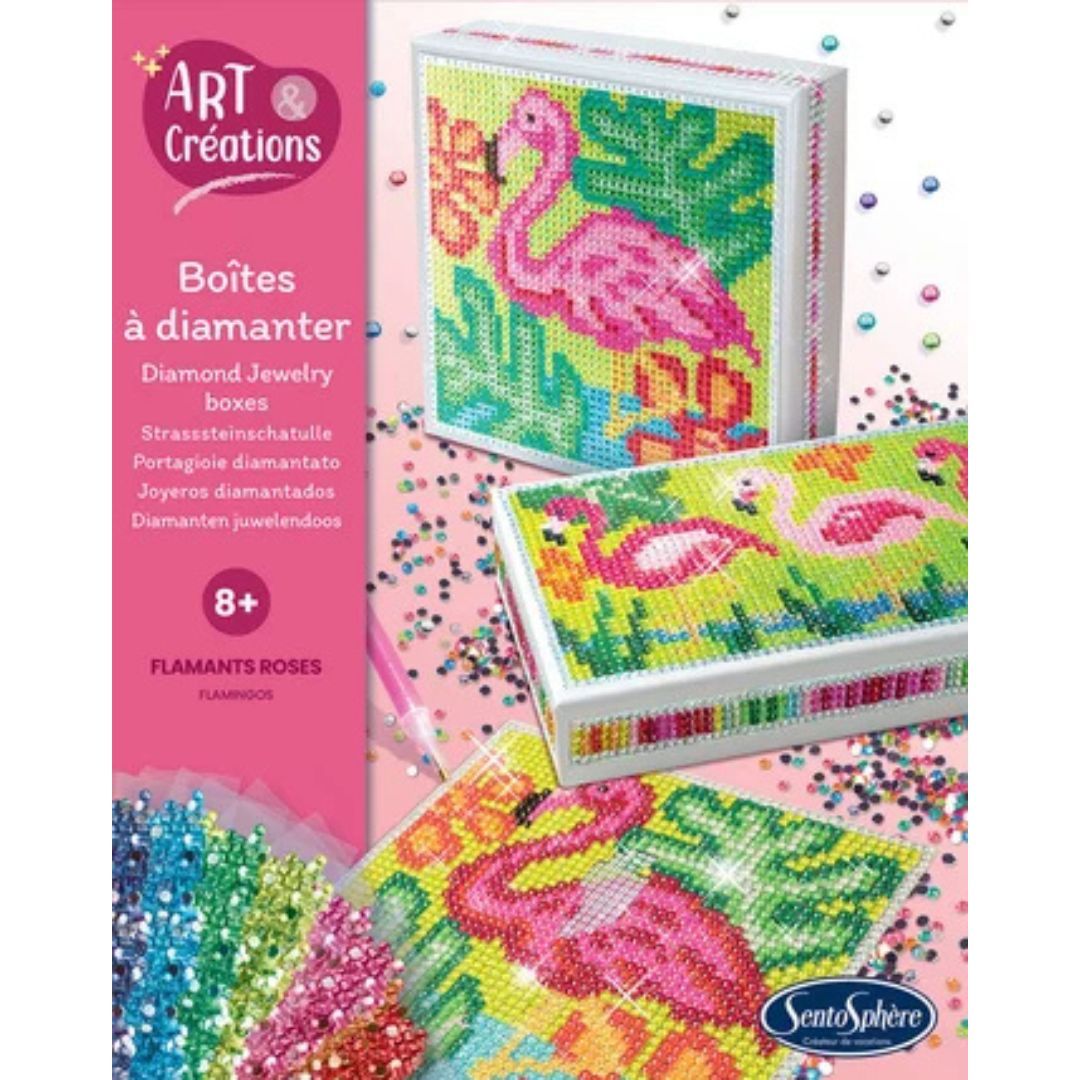 Sentosphère - Art et Créations - Boîtes à diamanter - Flamants Roses