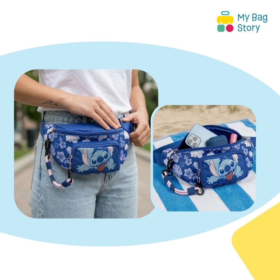 mybagstory - Sac Banane Stitch - Bleu