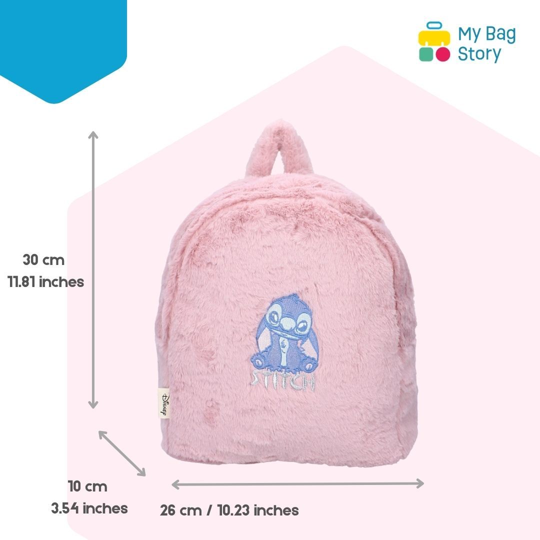 Mybagstory - Sac à Dos Stitch Fourrure Rose - 30 cm