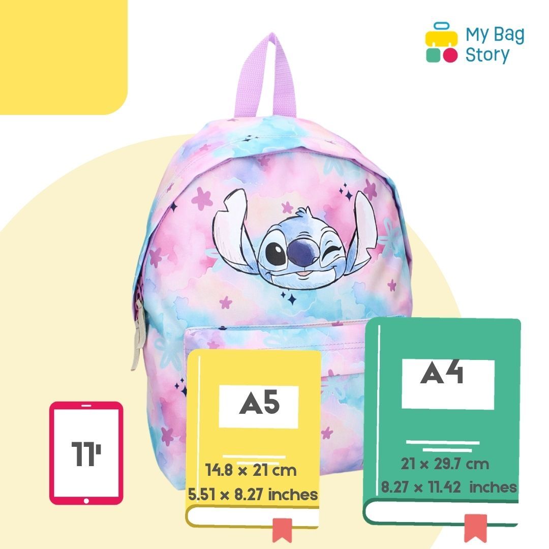Mybagstory - Sac à dos Stitch Rose et Bleu - 39 cm