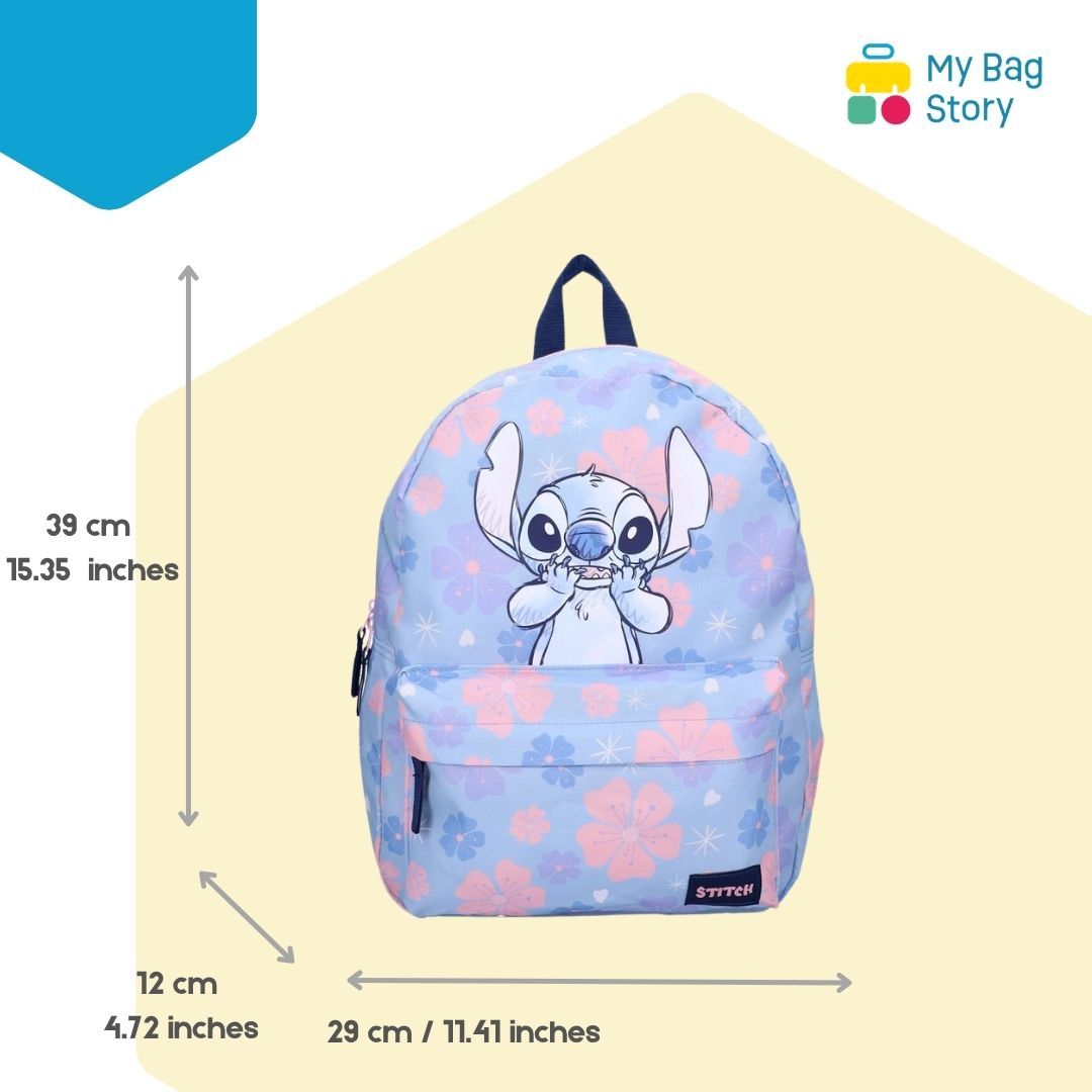 mybagstory - Sac à Dos Lilo & Stitch - Floral Hawaïen Bleu  - 39 cm