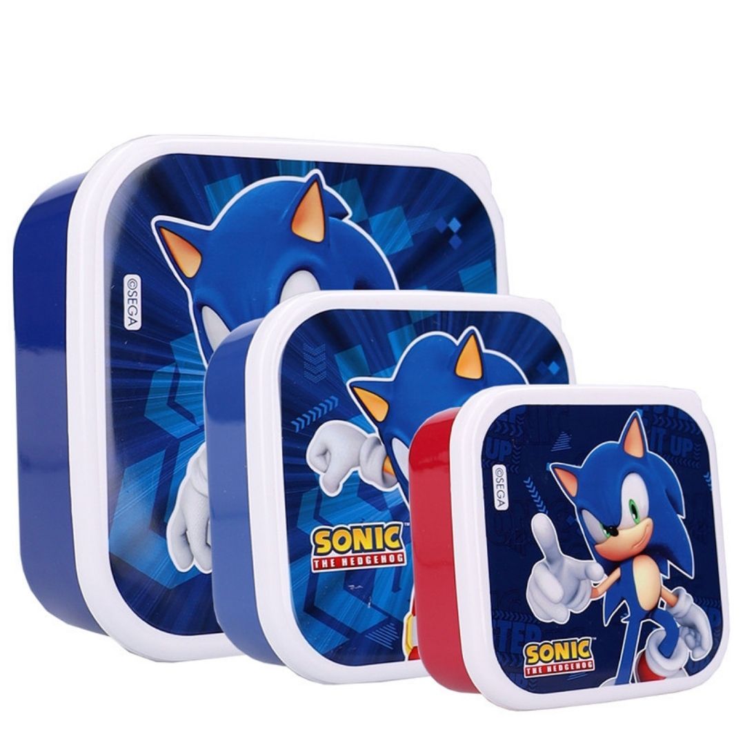 My Sweety Pop - Boîte à Goûter Sonic le Hérisson - Lot de 3 Boîtes