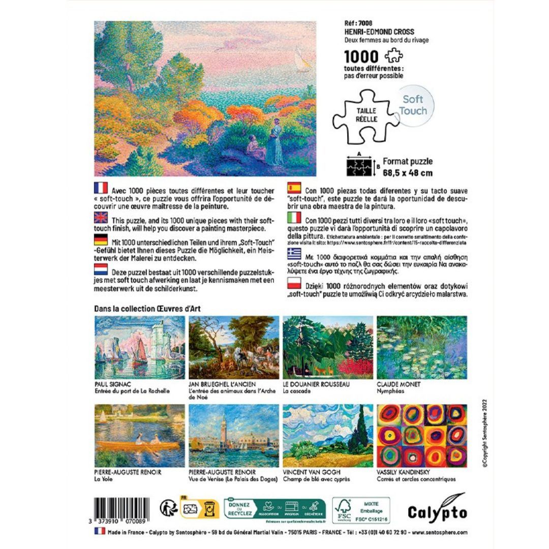 Sentosphère - PUZZLE 1000 P - Deux femmes au bord du rivage - Henri-Edmond Cross