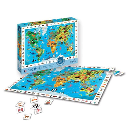Sentosphère - PUZZLE 100 P - Planisphère des Animaux