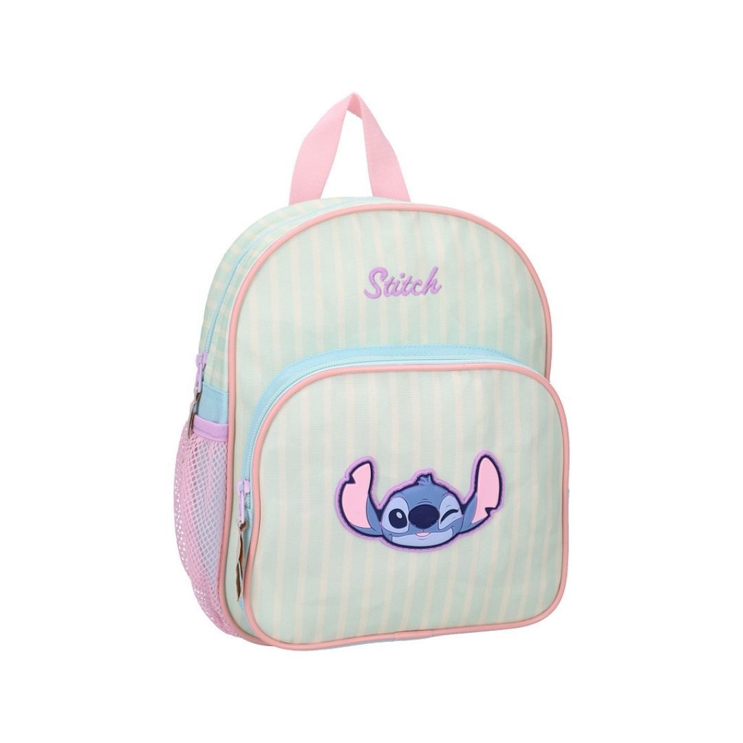 Mybagstory - Sac à Dos Lilo et Stitch à Rayures Bleu Blanc - 29 cm