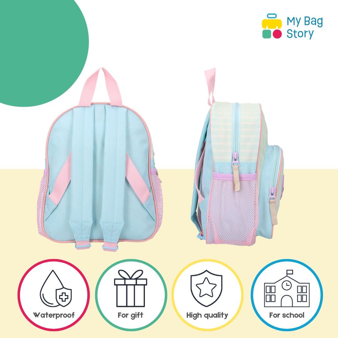 Mybagstory - Sac à Dos Lilo et Stitch à Rayures Bleu Blanc - 29 cm