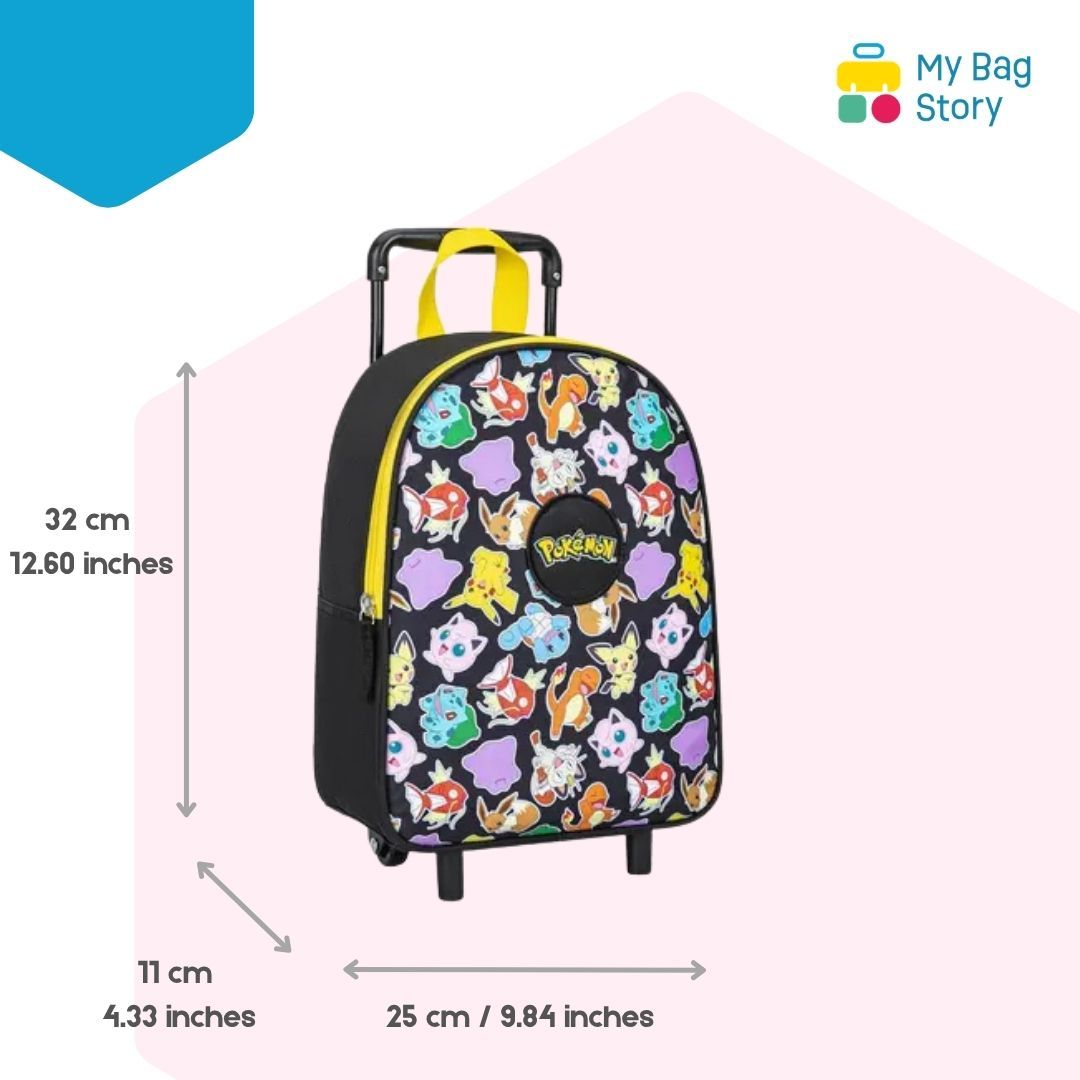 Mybagstory - Sac à Dos à roulettes Pokémon Noir - 32 cm