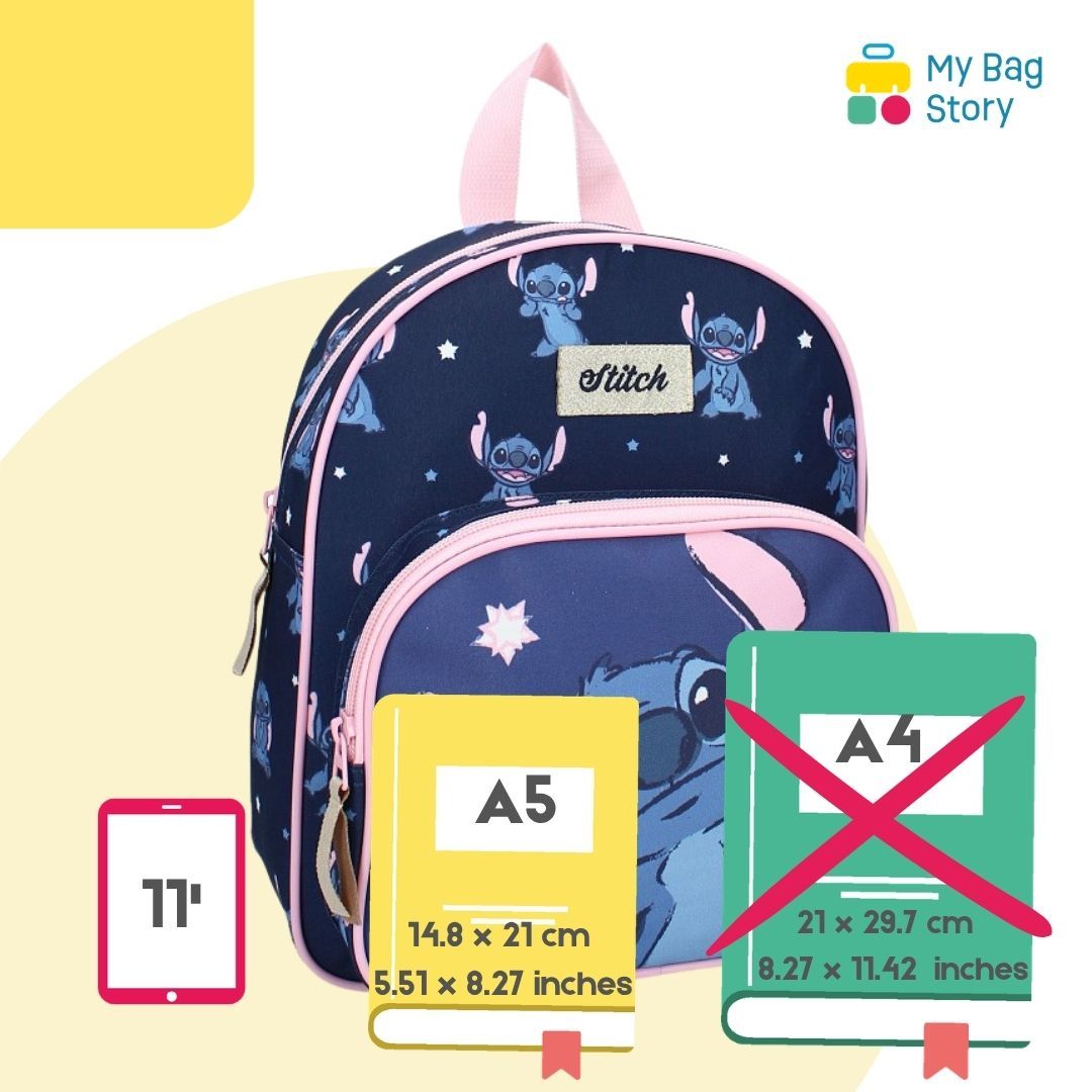 Mybagstory - Sac à dos Stitch – Bleu Rose - 29 cm