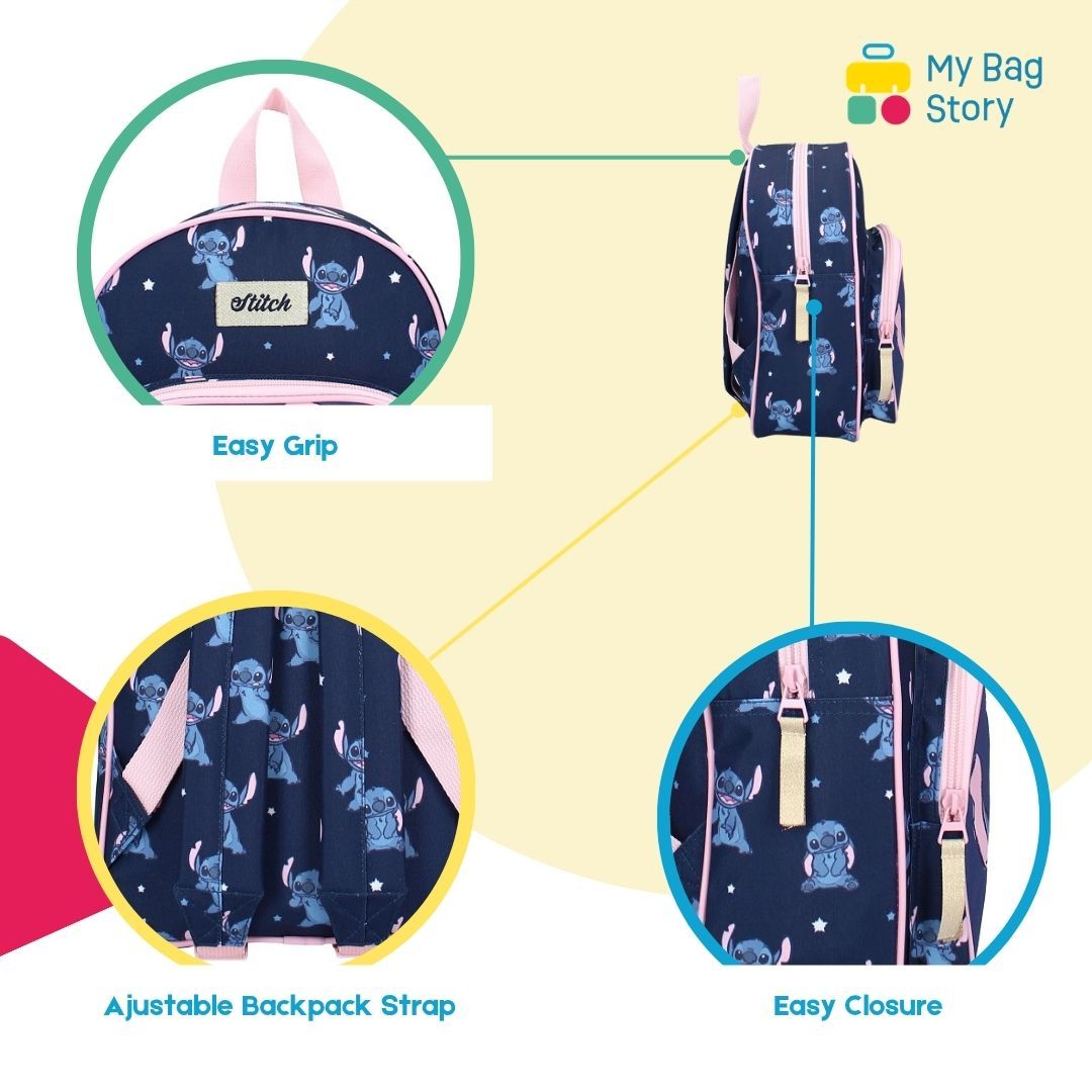 Mybagstory - Sac à dos Stitch – Bleu Rose - 29 cm