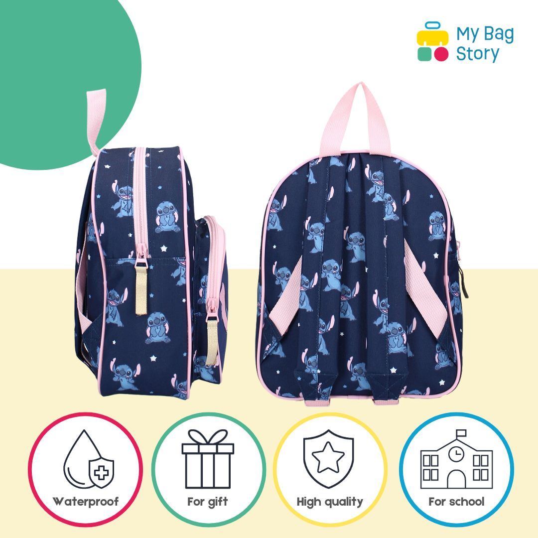 Mybagstory - Sac à dos Stitch – Bleu Rose - 29 cm