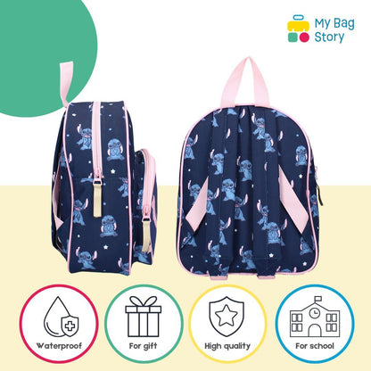Mybagstory - Sac à dos Stitch – Bleu Rose - 29 cm