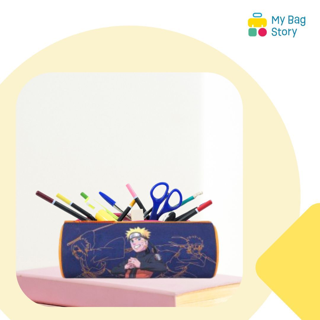 Mybagstory - Trousse Scolaire Naruto Bleu/Orange - 23,4 cm