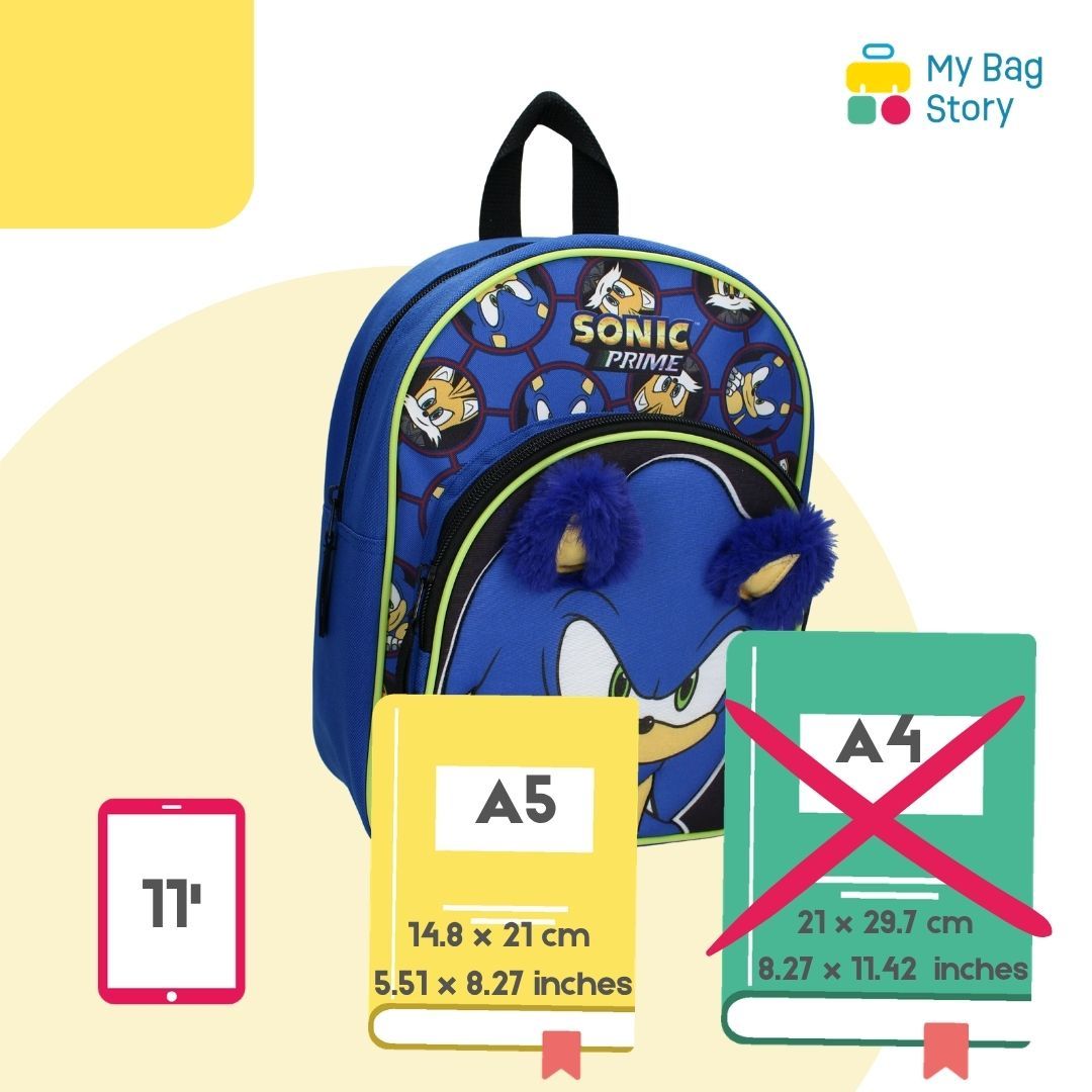 Mybagstory - Sac à dos 3D Sonic Bleu - 31 cm