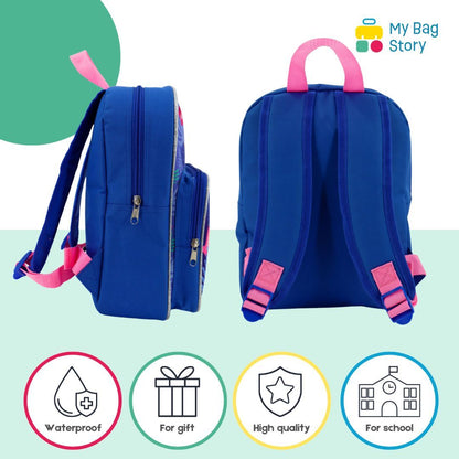 Mybagstory - Sac à dos Stitch Bleu Fleuri - 31,5 cm