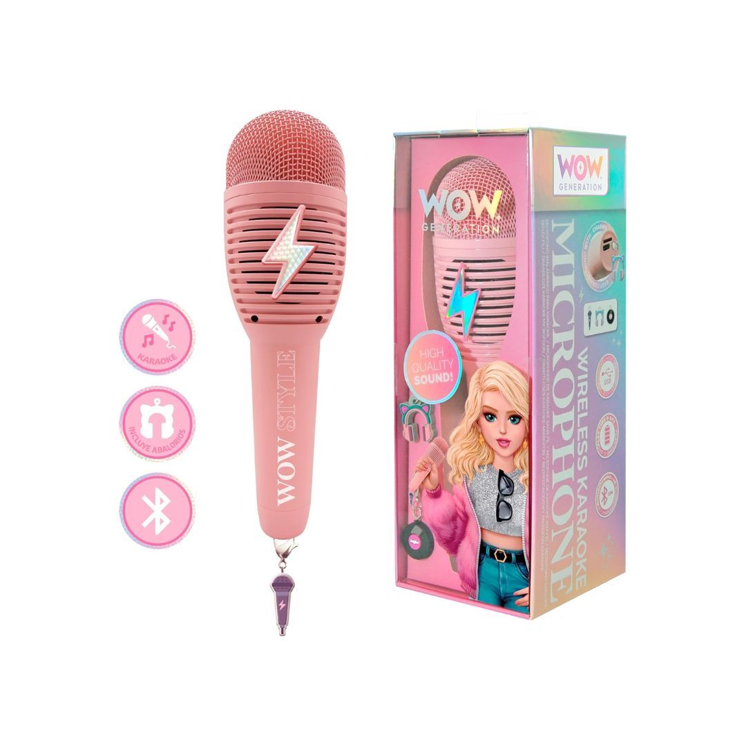 WOW Generation - Micro Sans Fil Karaoké Bluetooth Rose