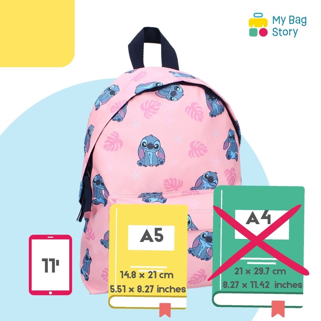 Mybagstory - Sac à dos Stitch - Rose/Bleu - 31 cm