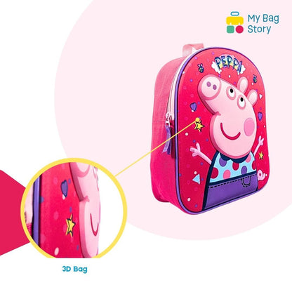 Mybagstory - Sac à dos fille 3D Peppa Pig Rose - 32 cm