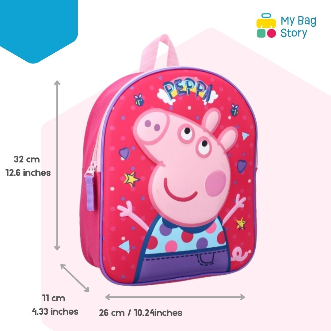 Mybagstory - Sac à dos fille 3D Peppa Pig Rose - 32 cm