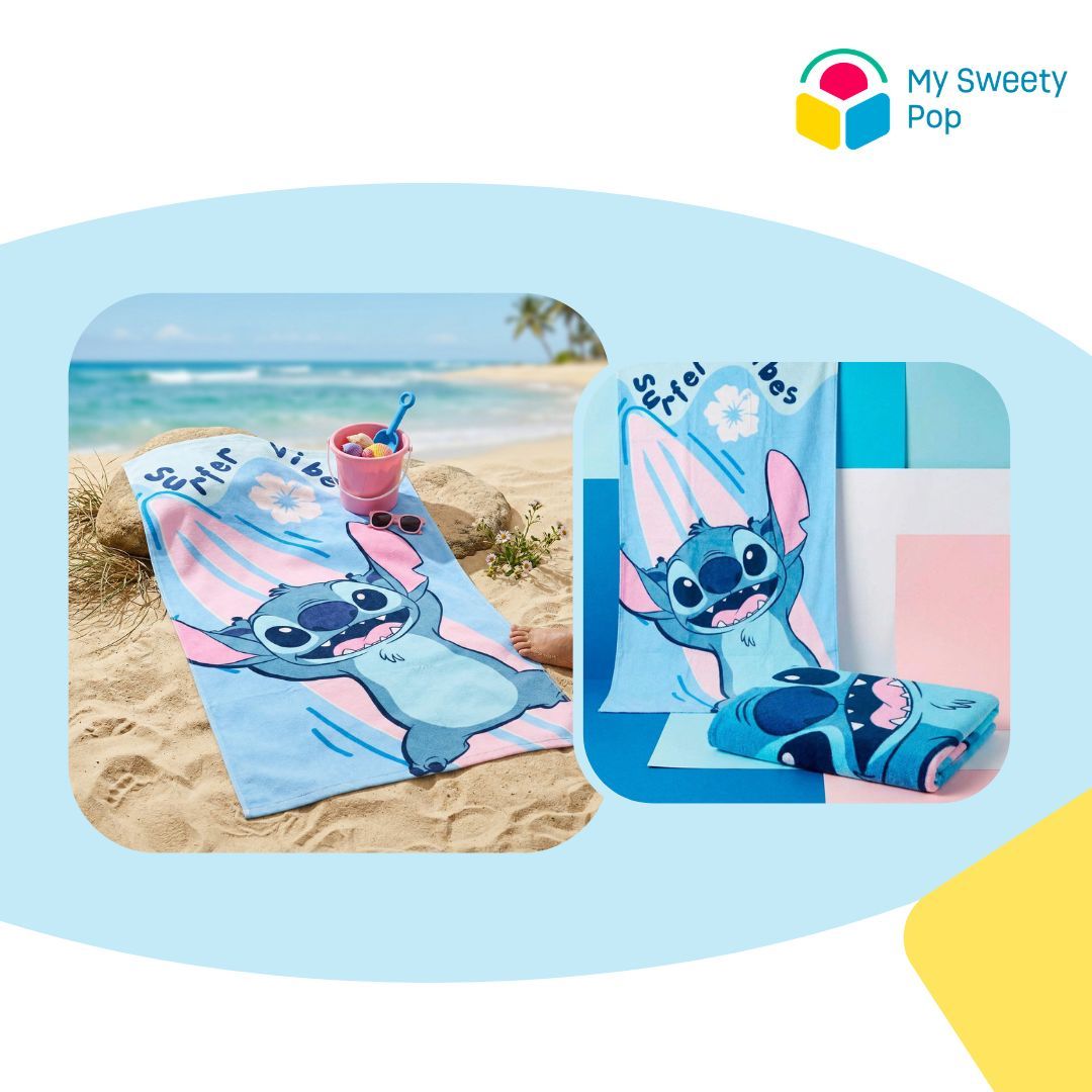 My Sweety Pop- Serviette de bain Stitch pour enfant