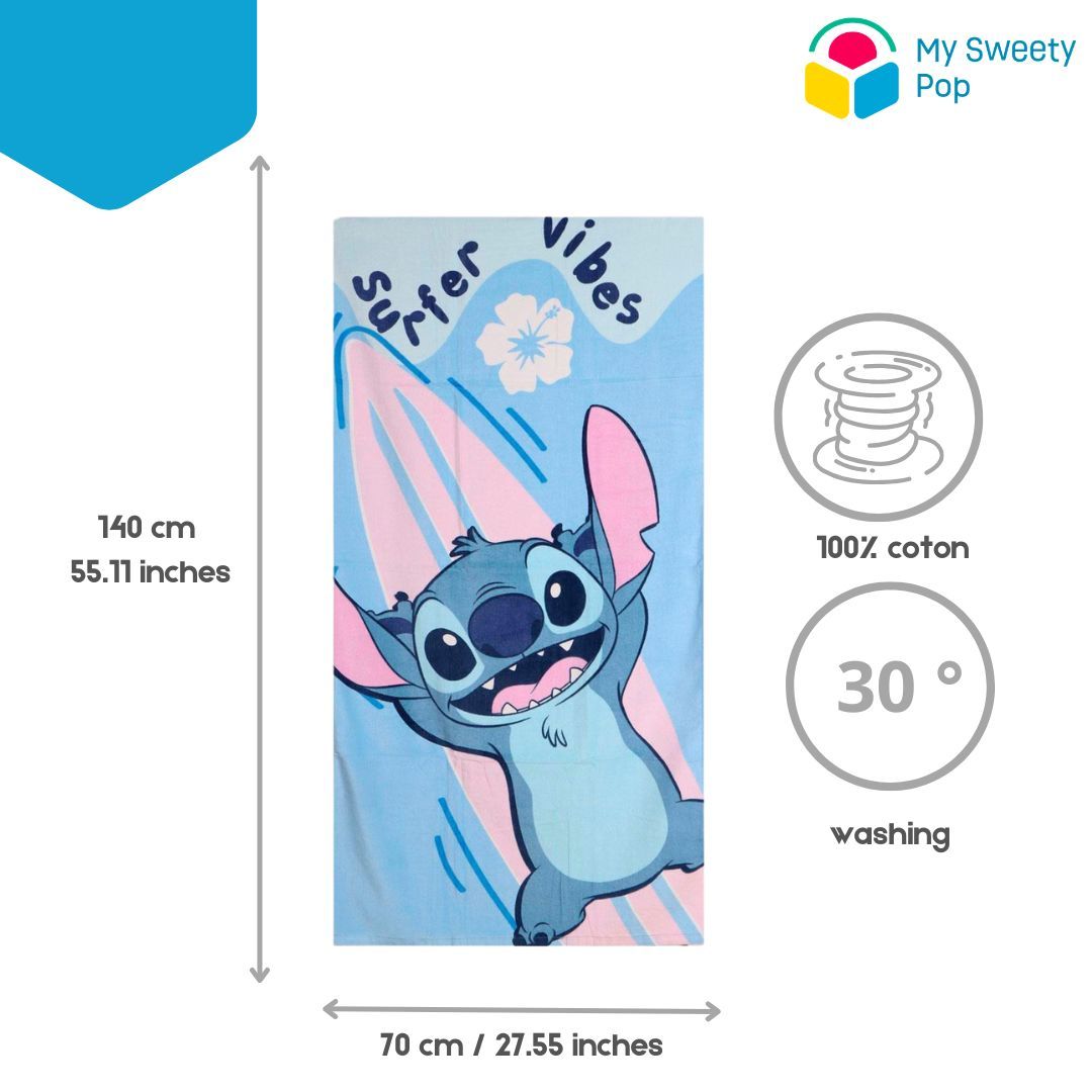 My Sweety Pop- Serviette de bain Stitch pour enfant