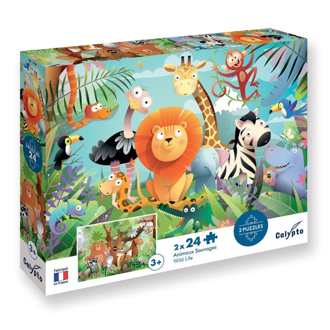 Sentosphère - Puzzle 2 x 24 pièces - Animaux Sauvages