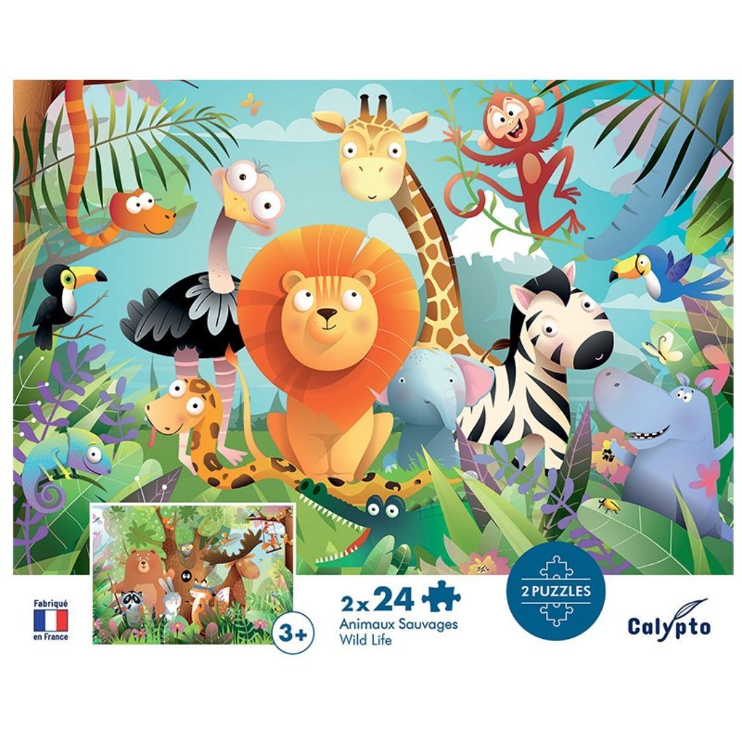 Sentosphère - Puzzle 2 x 24 pièces - Animaux Sauvages