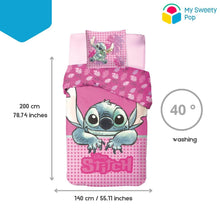My Sweety Pop - Parure de lit enfant Disney Stitch rose