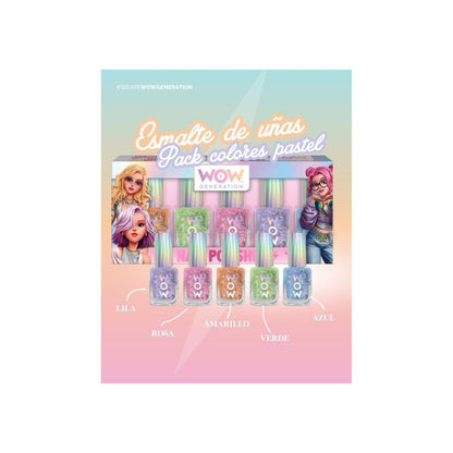 WOW Generation – Lot de 5 Vernis à Ongles Pastel Brillants et Longue Tenue pour Filles