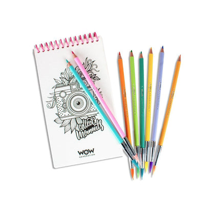 WOW Generation – Kit 2 en 1 Couleurs & Aquarelles avec Pinceau pour Enfants