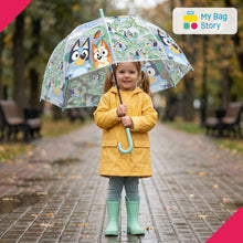 mybagstory- Parapluie Enfant Bluey Transparent Forme Cloche 46 cm