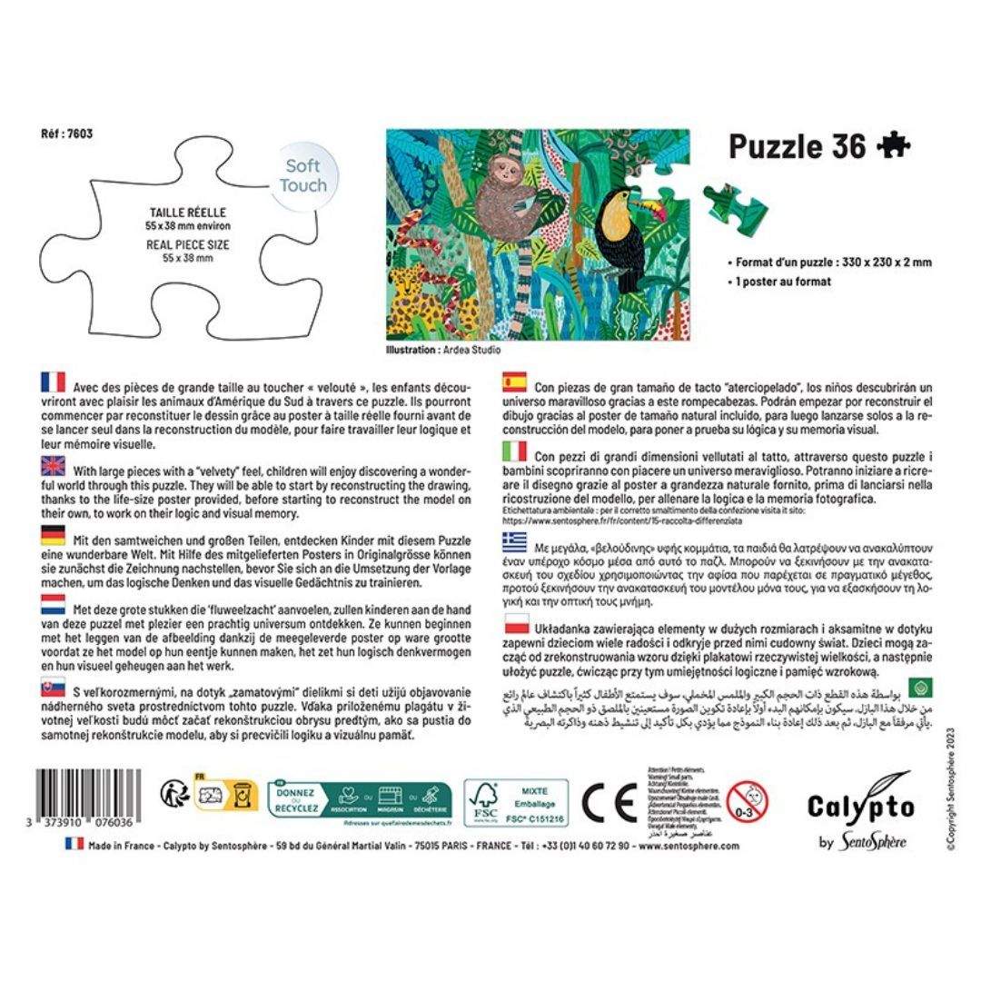 Sentosphère - PUZZLE 36 Pièces - Animaux d'Amérique du Sud