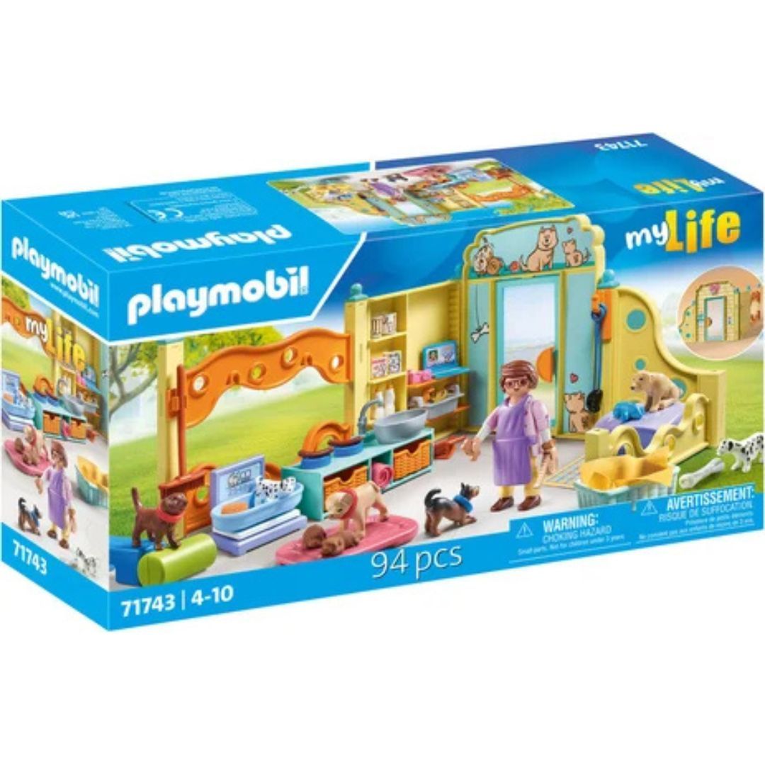 Playmobil 71743 - Centre de soin canin avec 8 chiens
