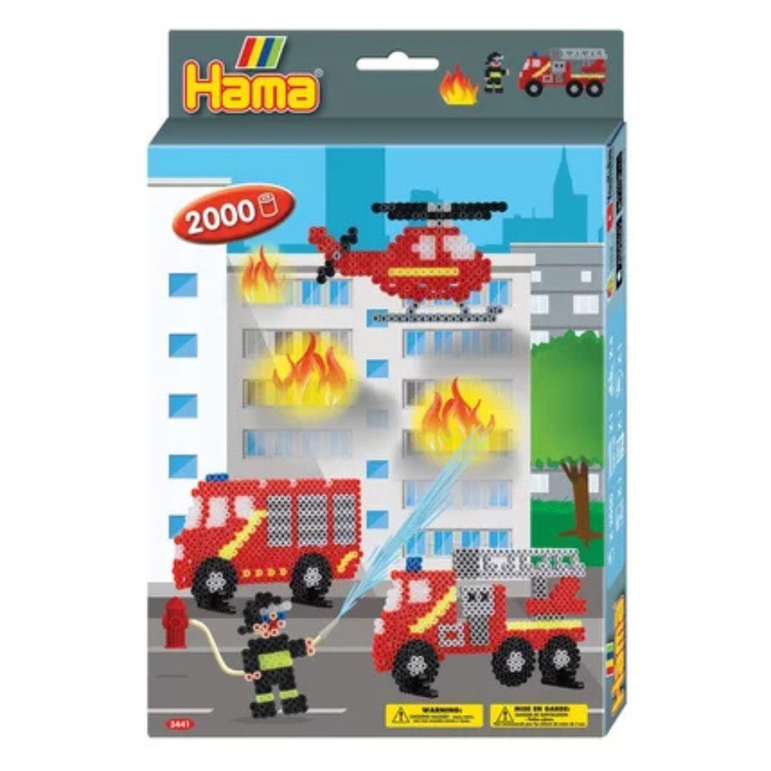 Hama - Boîte créative perles à repasser les pompiers