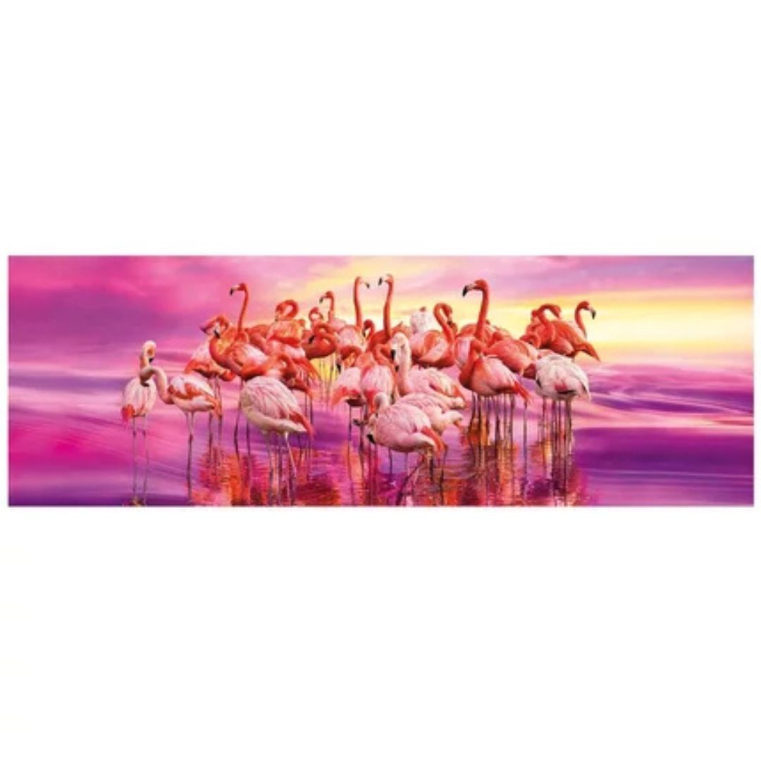 Clementoni - Puzzle panorama Flamingo dance - 1000 pièces