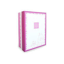 Doudou et Compagnie– Doudou plat Lapin Cerise rose et blanc 17 cm