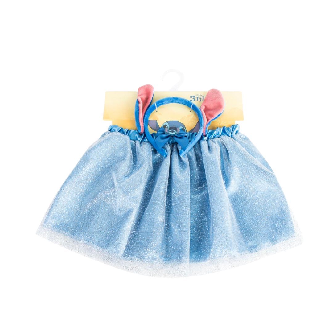 My Sweety Pop - Déguisement Stitch - Jupe en Tulle Bleu et Serre-tête Oreilles Peluche