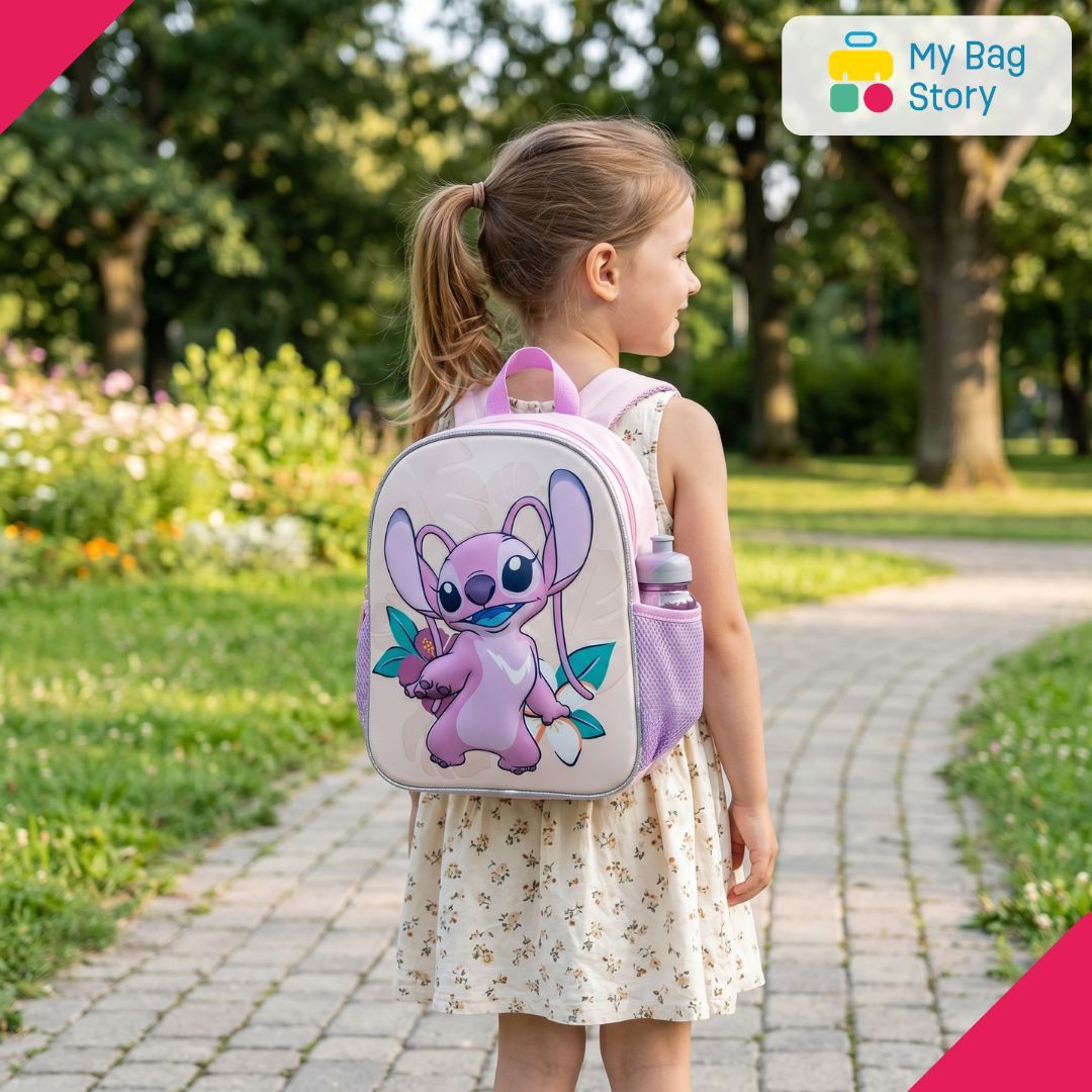 Mybagstory - Sac à Dos Angel Disney 3D Rose/Beige - 32 cm