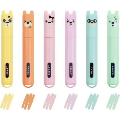 Legami - Teddy's Style set de 6 Mini surligneurs