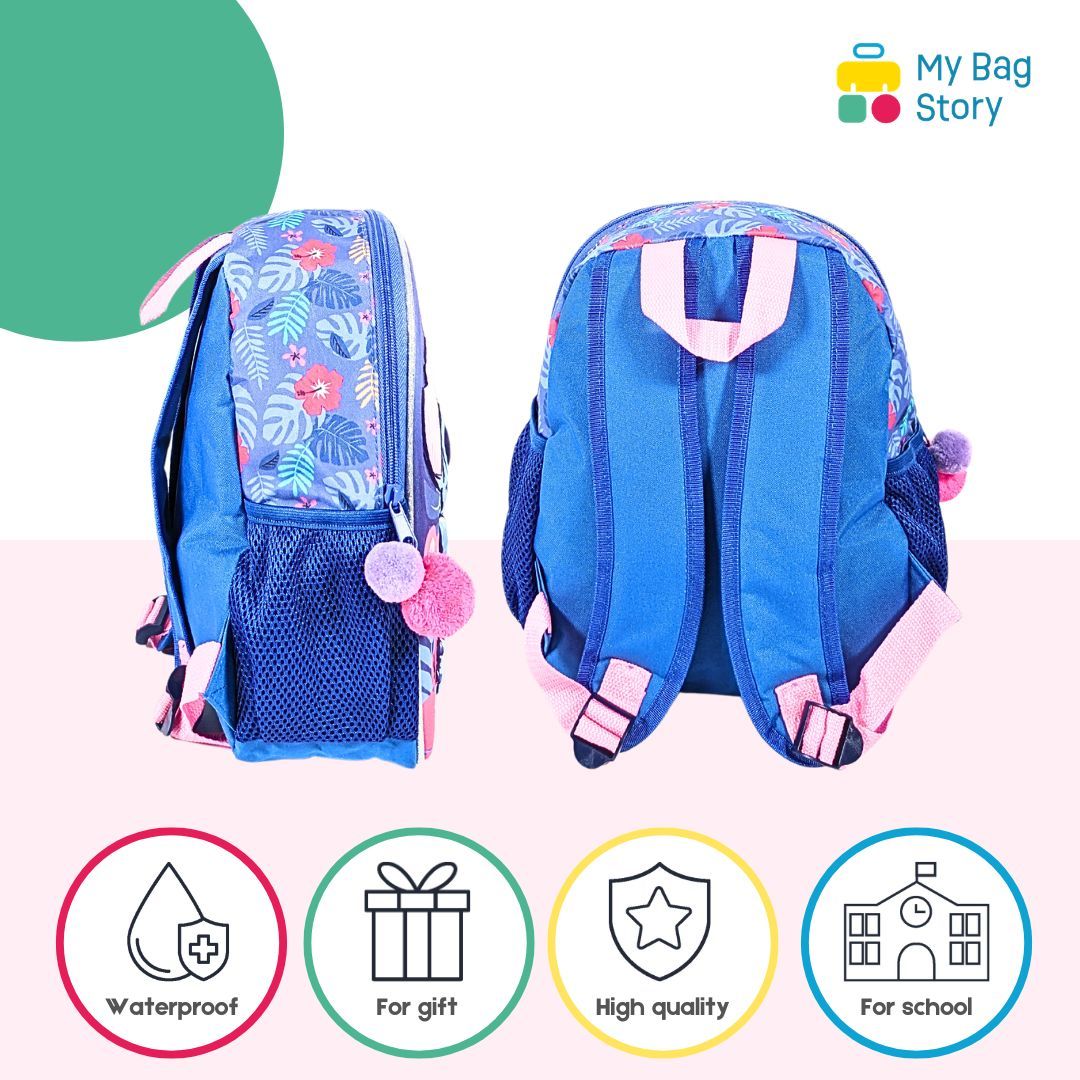 Mybagstory - Sac à dos Stitch Violet/Rose avec pompon - 32 cm