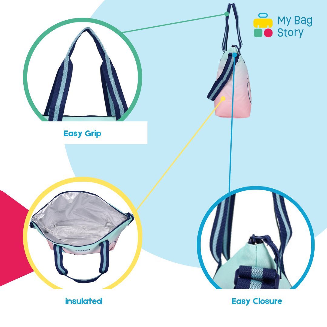 Mybagstory - Sac Isotherme Stitch Bleu/Rose - 48 cm