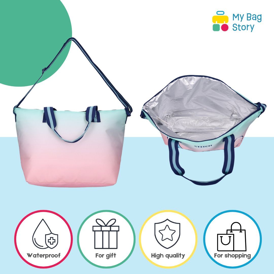Mybagstory - Sac Isotherme Stitch Bleu/Rose - 48 cm