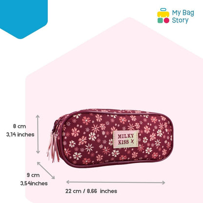 Mybagstory - Trousse scolaire florale rose
